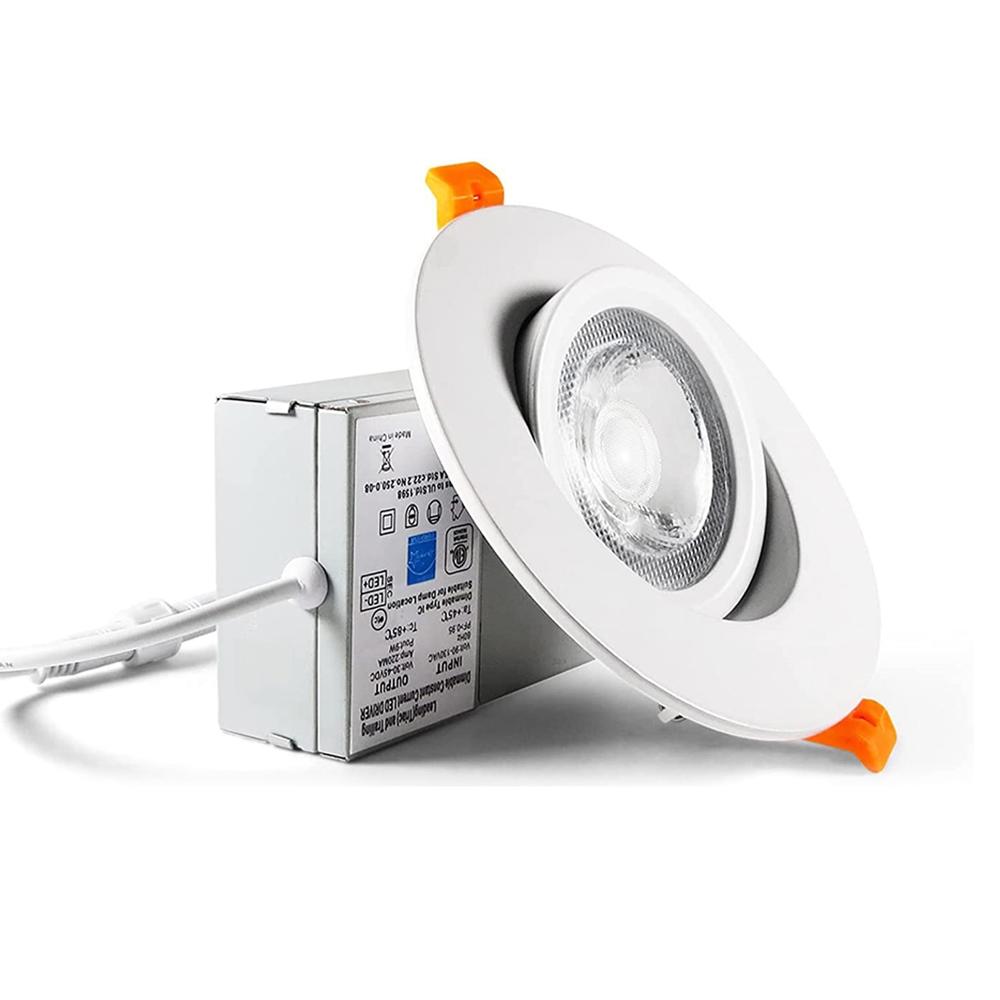 4‘‘ 9W 360° GIMBAL EYEBALL  DOWNLIGHT with Junction Box,9W 900LM,Dimmable IC Rated IP54 WET LOCATION ETL Energy Star listed