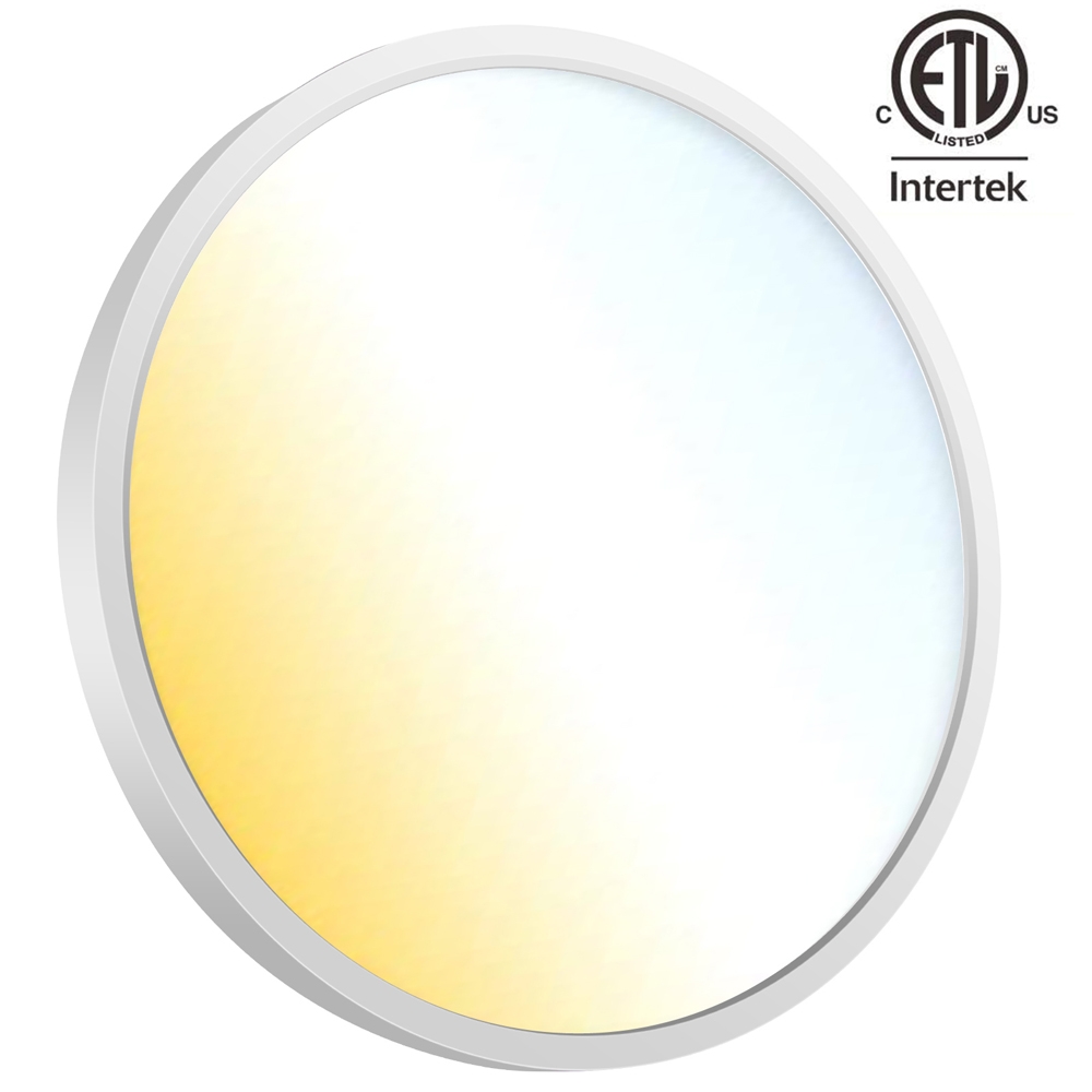 12‘‘ 3CCT LED Flush Mount Panel 24W 3000LM ETL Energy Star listed.