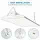 110W/165W/220W/320W LED Liner High Bay Light Fixture Daylight LED Light 100-277V 0-10V Dimmable DLC Warehouse Lighting for Exhibition Hall,Supermarkets with  5 Years Warranty